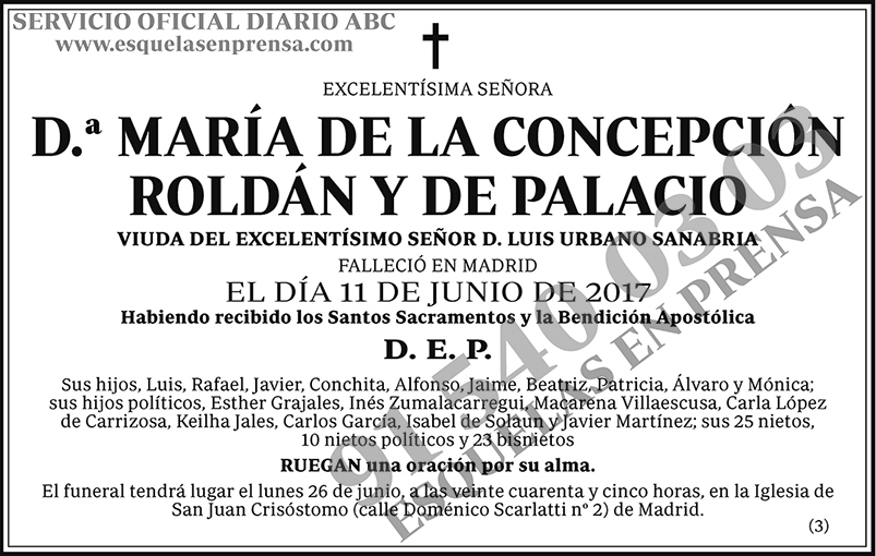 María de la Concepción Roldán y de Palacio
